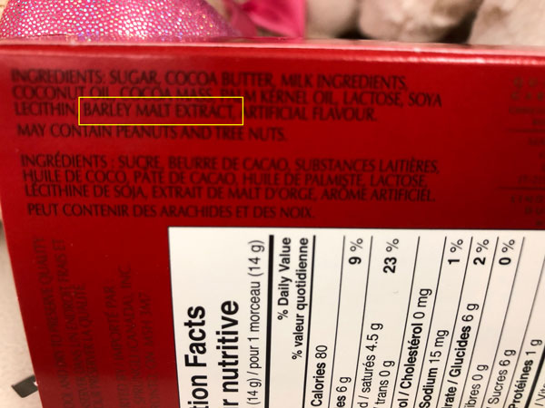 Lindor truffles contain barley malt, which is not gluten free